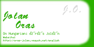 jolan oras business card